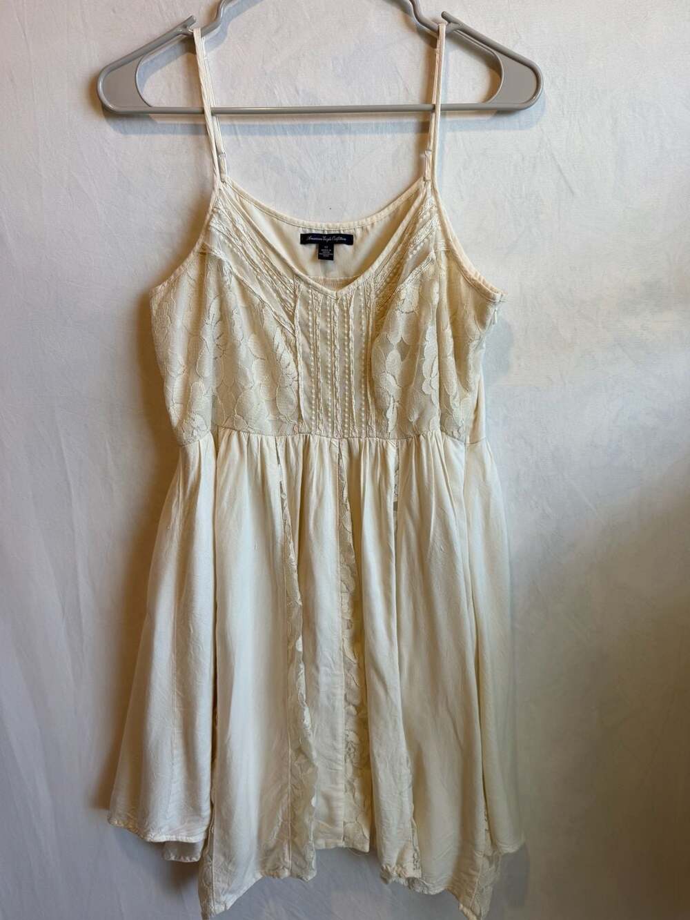 American Eagle Outfitters Lace Cream Mini Dress